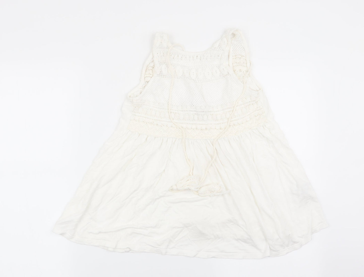 Womens UK Size 6 Pull&Bear White Basic Tank