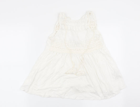 Womens UK Size 6 Pull&Bear White Basic Tank