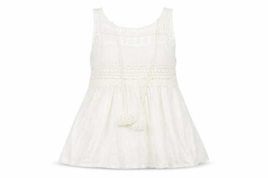 Front view of Pull&Bear women’s white basic tank, size UK 6