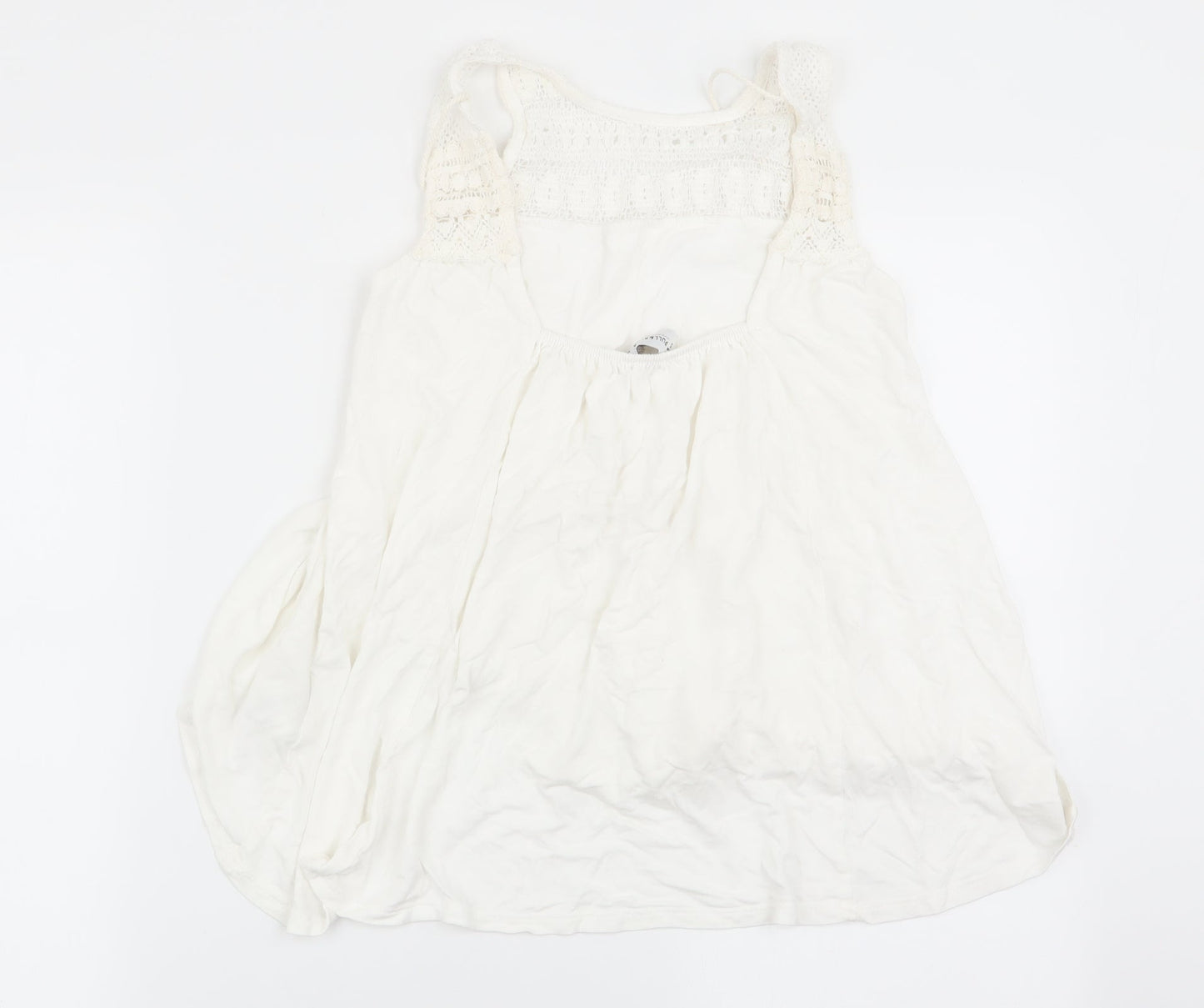 Womens UK Size 6 Pull&Bear White Basic Tank
