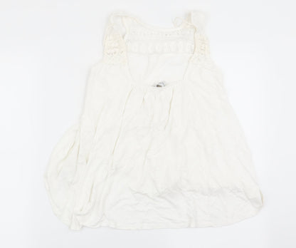 Womens UK Size 6 Pull&Bear White Basic Tank