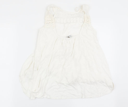 Womens UK Size 6 Pull&Bear White Basic Tank
