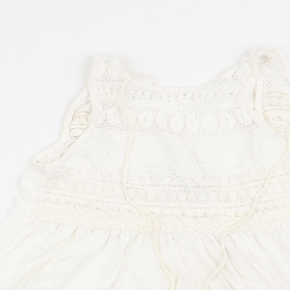 Womens UK Size 6 Pull&Bear White Basic Tank