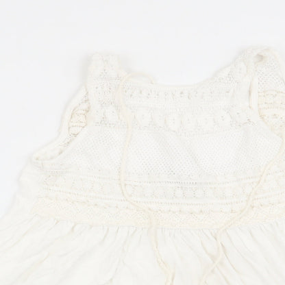 Womens UK Size 6 Pull&Bear White Basic Tank