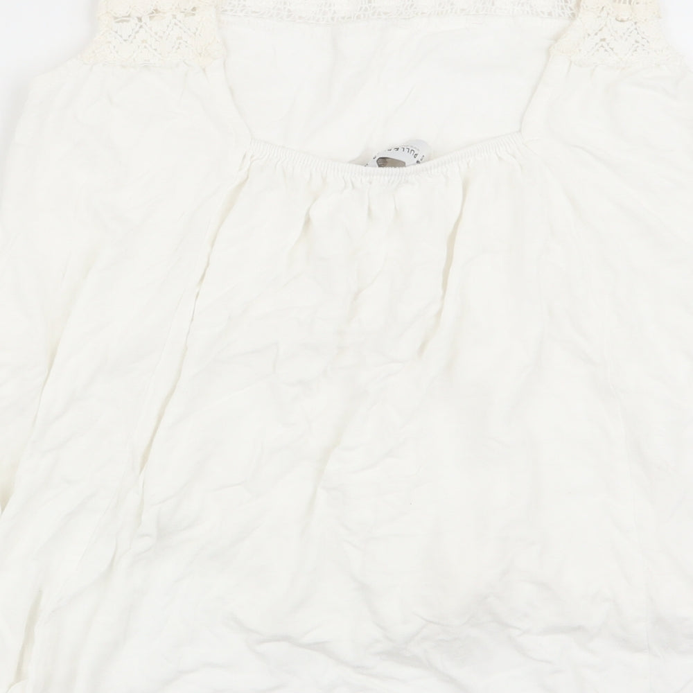 Womens UK Size 6 Pull&Bear White Basic Tank