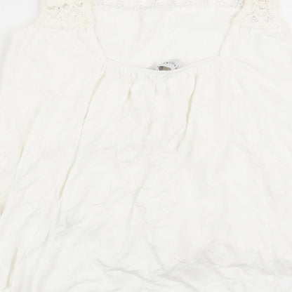 Womens UK Size 6 Pull&Bear White Basic Tank