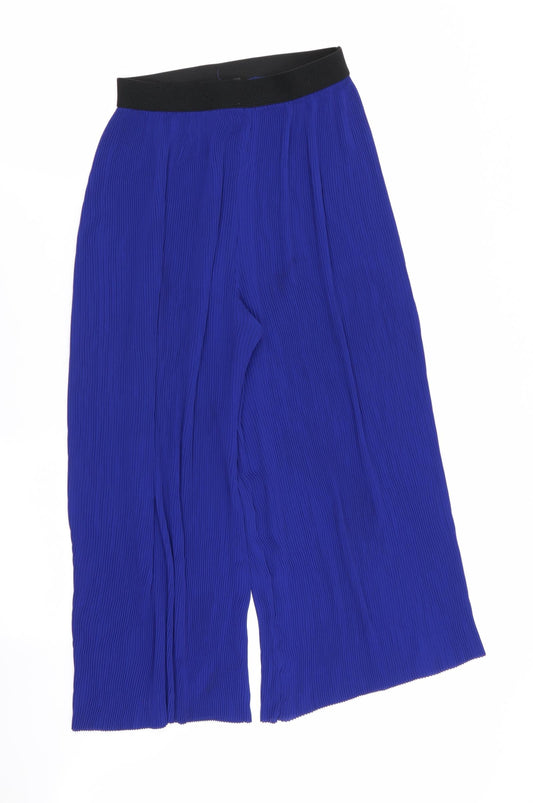 Womens UK Size 4 Zara Regular Fit  Blue Trousers