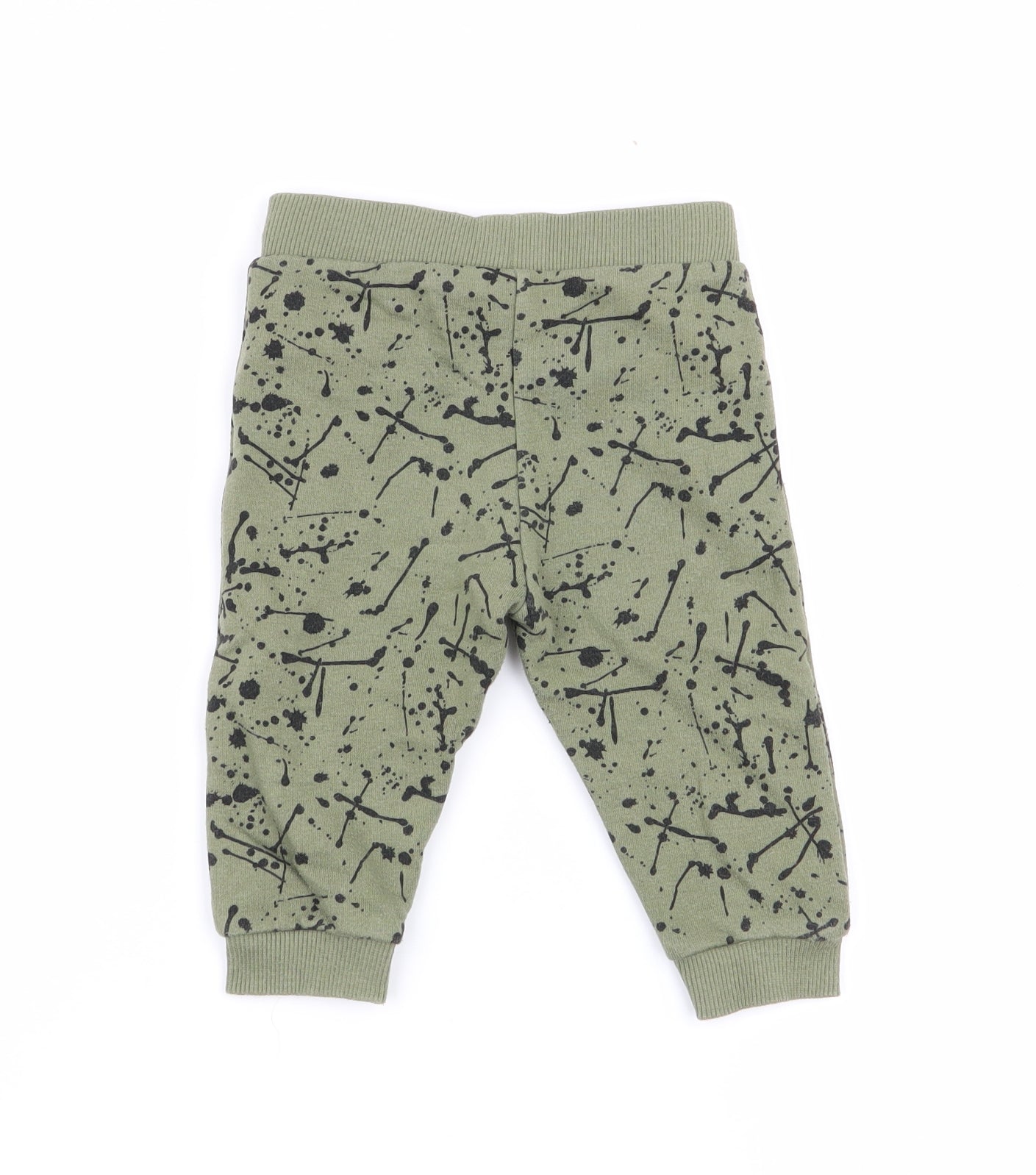 fred and flo Boys Green Geometric  Jogger Trousers Size 6-9 Months