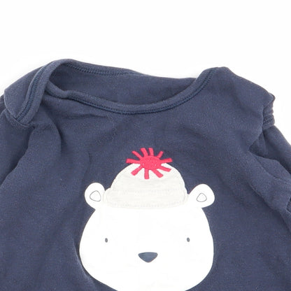 Asda George Girls Blue Animal Print  Babydoll Pyjama Top Size 18-24 Months