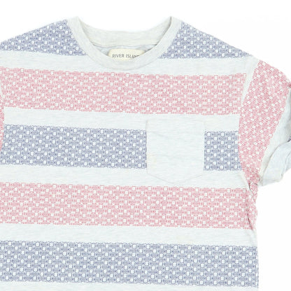 River Island Mens Multicoloured Geometric   T-Shirt Size XS