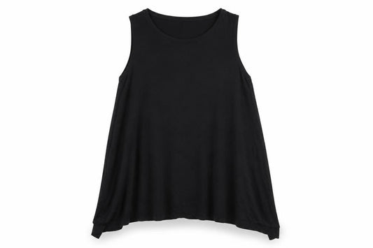 Front view of Amisu women’s black basic tank, size M