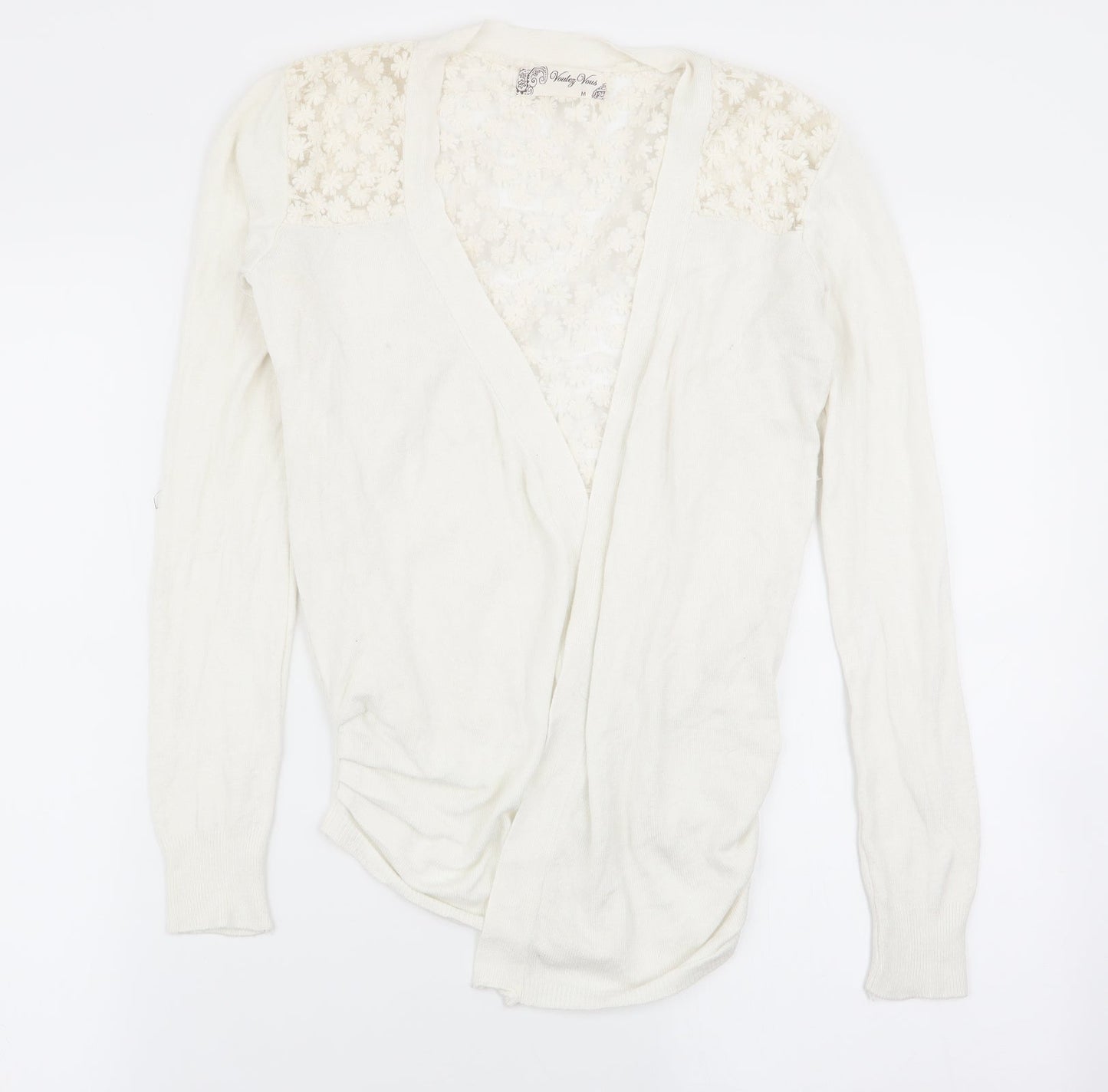 Womens UK Size M vouley vous White Cardigan Jumper