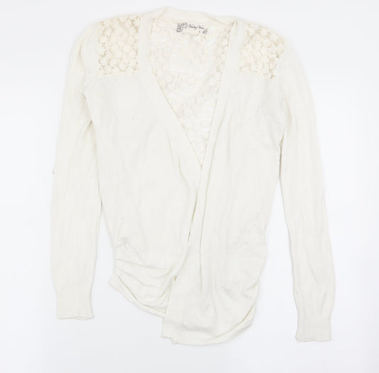 Womens UK Size M vouley vous White Cardigan Jumper