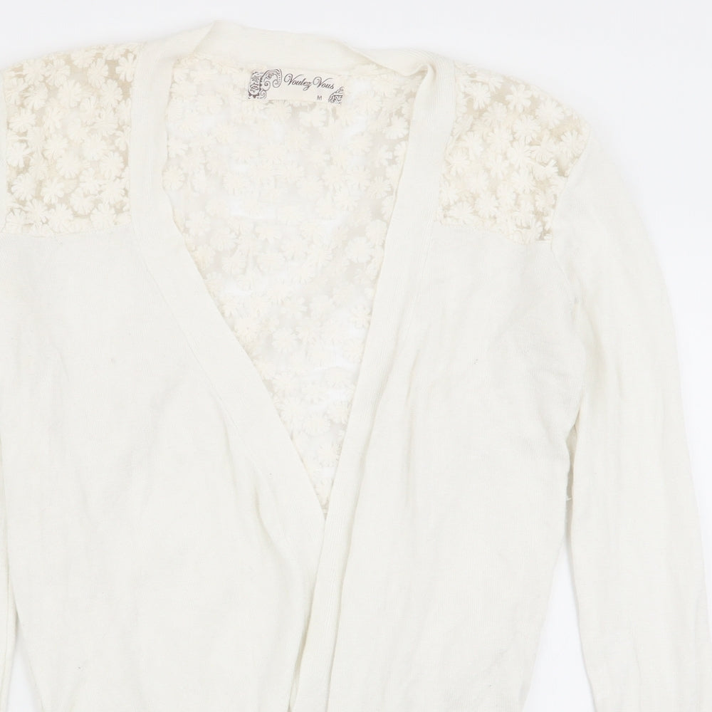 Womens UK Size M vouley vous White Cardigan Jumper