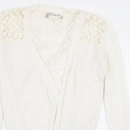 Womens UK Size M vouley vous White Cardigan Jumper
