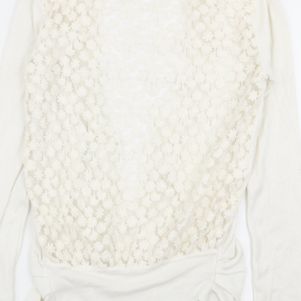 Womens UK Size M vouley vous White Cardigan Jumper