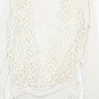 Womens UK Size M vouley vous White Cardigan Jumper