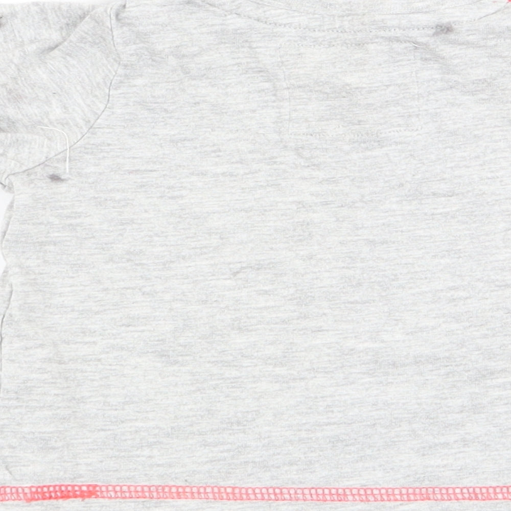 Brand and care label for Tu boys’ grey animal print basic t-shirt, size 0-3, months