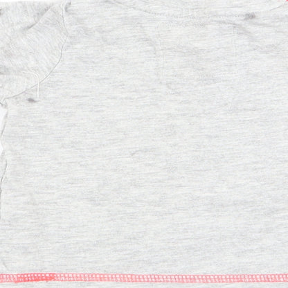 Brand and care label for Tu boys’ grey animal print basic t-shirt, size 0-3, months