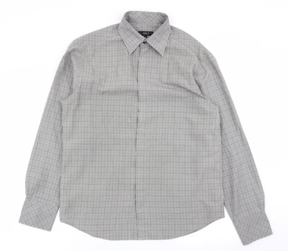NEXT Mens Grey Check   Button-Up Size M