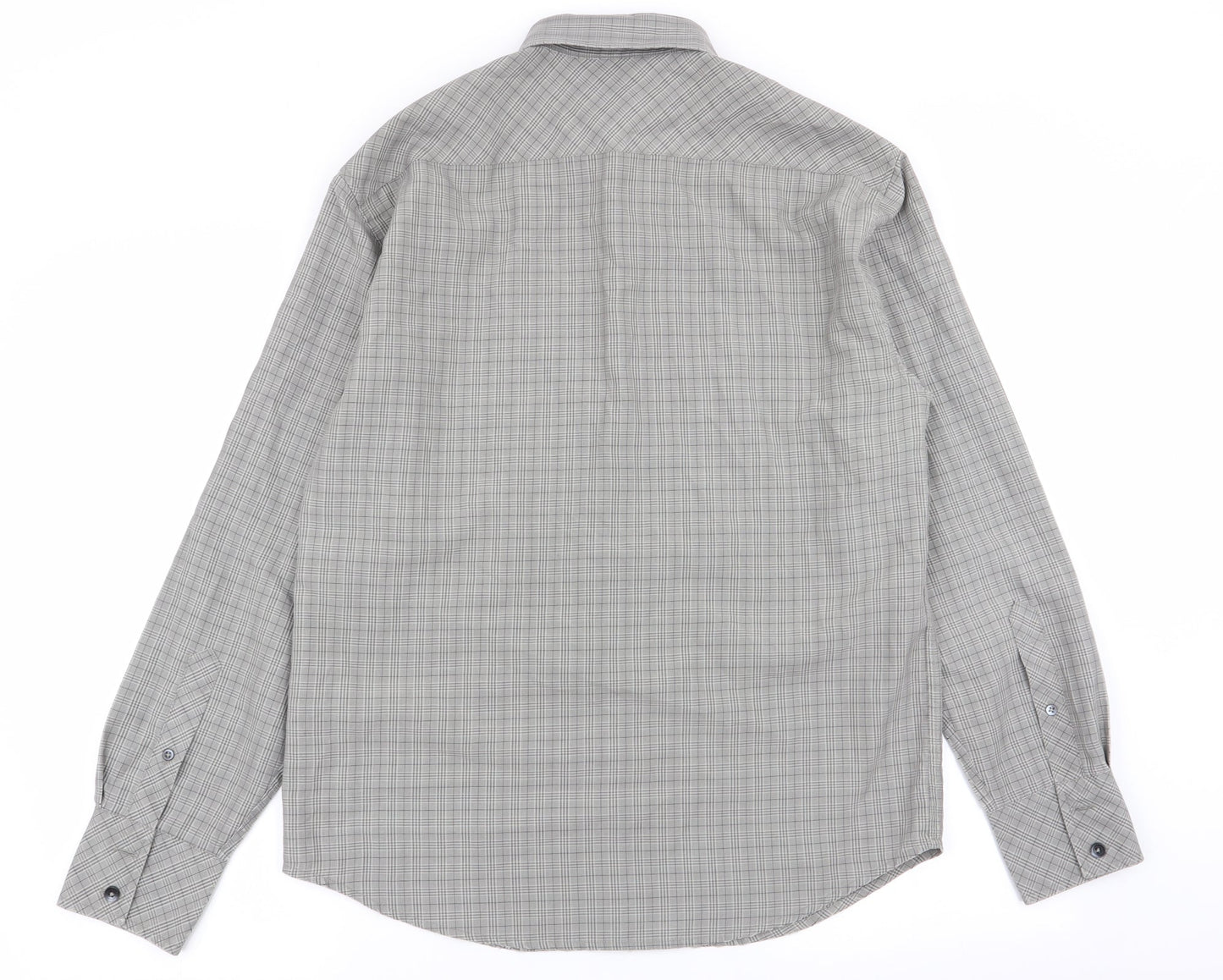 NEXT Mens Grey Check   Button-Up Size M