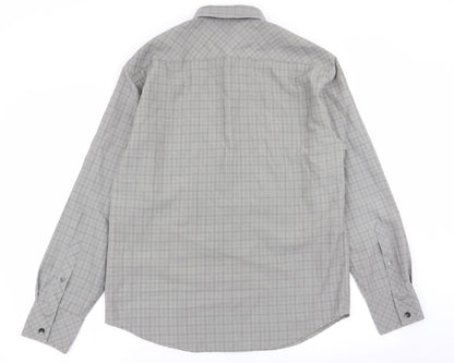 NEXT Mens Grey Check   Button-Up Size M