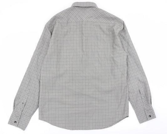 NEXT Mens Grey Check   Button-Up Size M