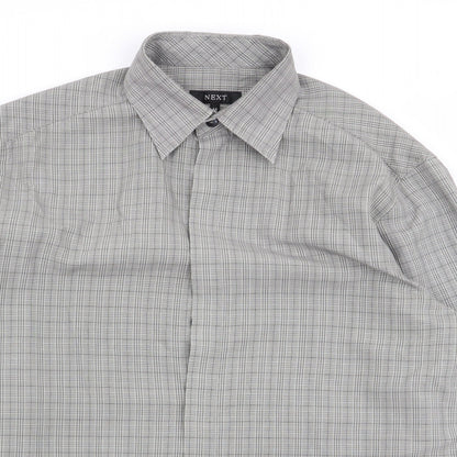 NEXT Mens Grey Check   Button-Up Size M
