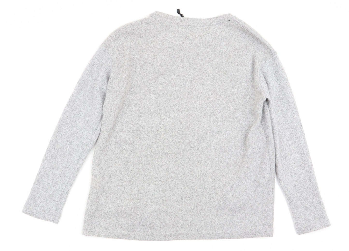 Womens UK Size 8 Zara Grey Basic T-Shirt