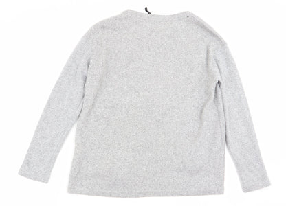 Womens UK Size 8 Zara Grey Basic T-Shirt