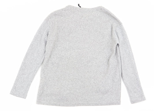 Womens UK Size 8 Zara Grey Basic T-Shirt