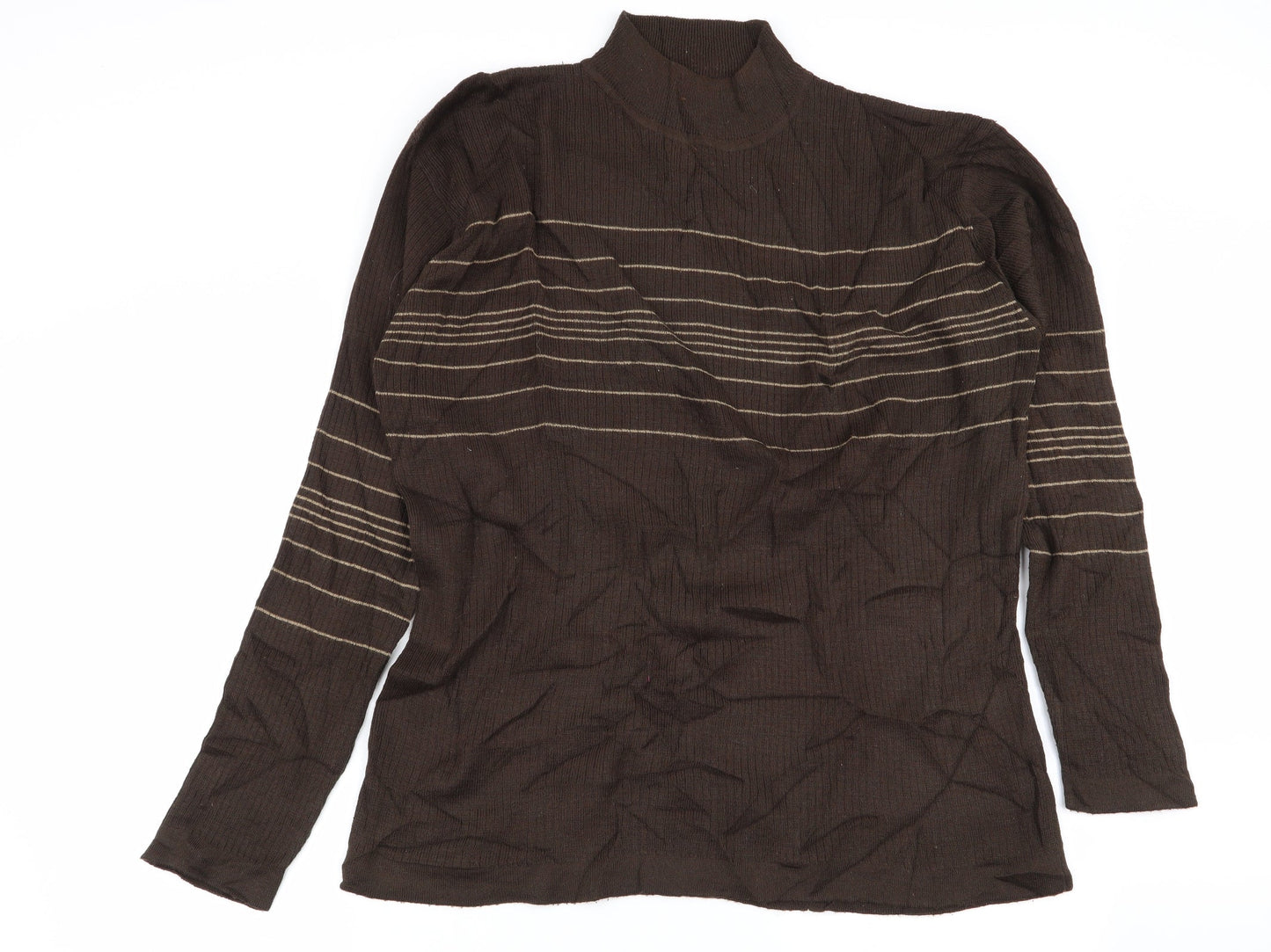 john fields Mens Brown Striped  Pullover Jumper Size XL