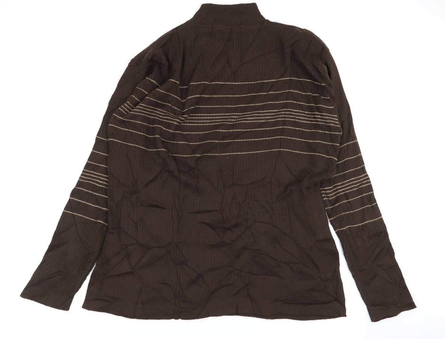 john fields Mens Brown Striped  Pullover Jumper Size XL