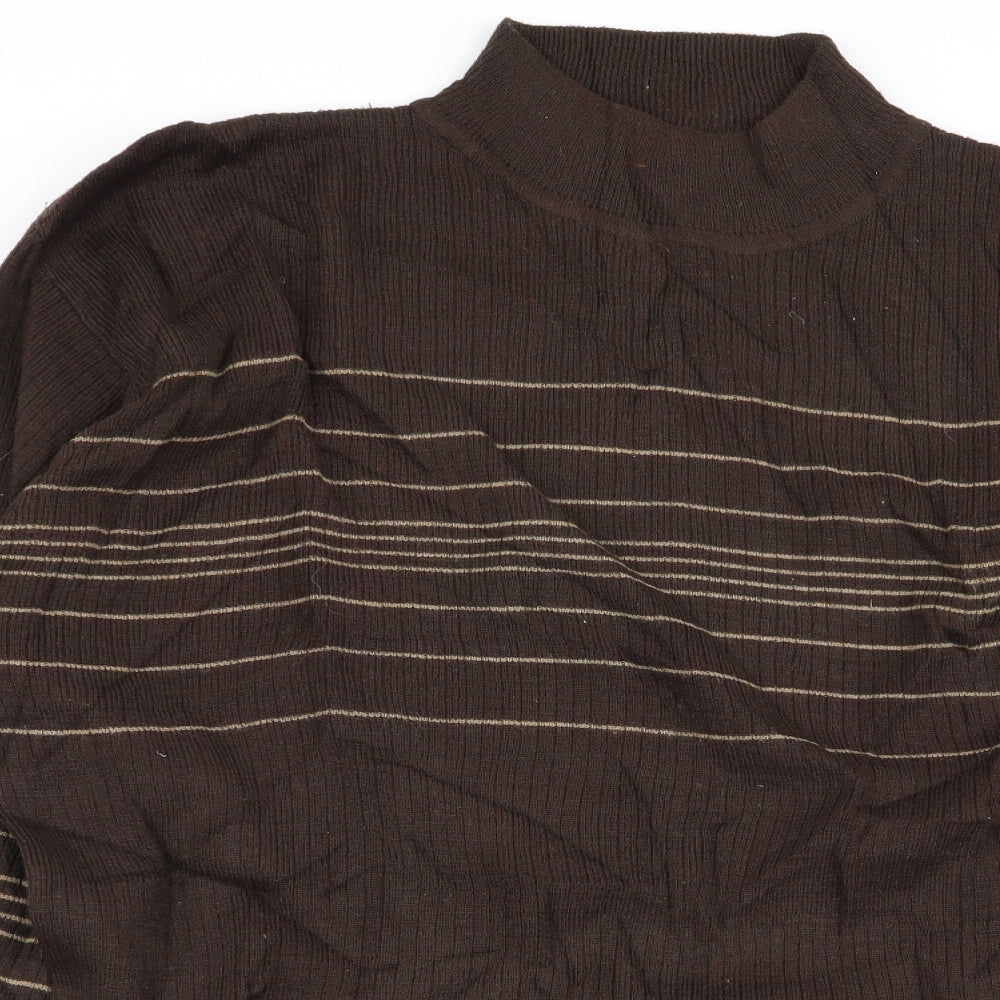 john fields Mens Brown Striped  Pullover Jumper Size XL