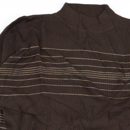 john fields Mens Brown Striped  Pullover Jumper Size XL