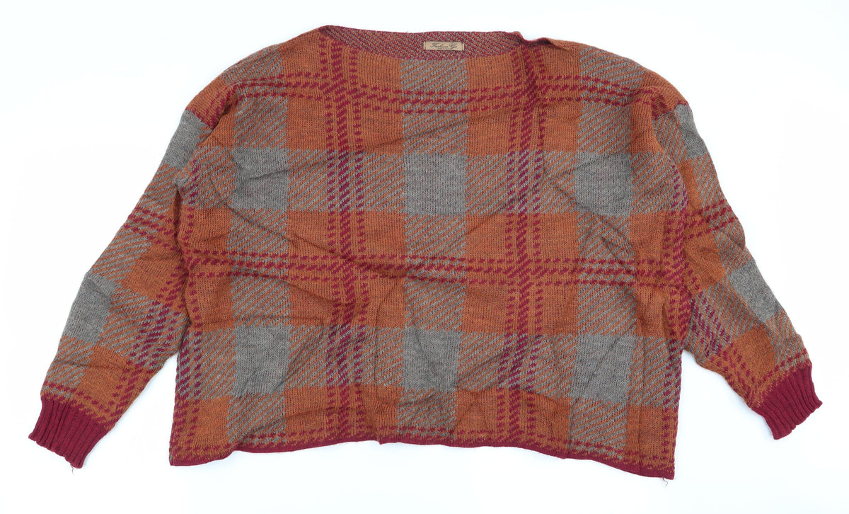 Additional front view of fashion go women’s multicoloured geometric jumper, size M