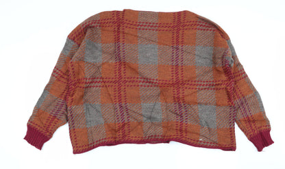 Back view of fashion go women’s multicoloured geometric jumper, size M