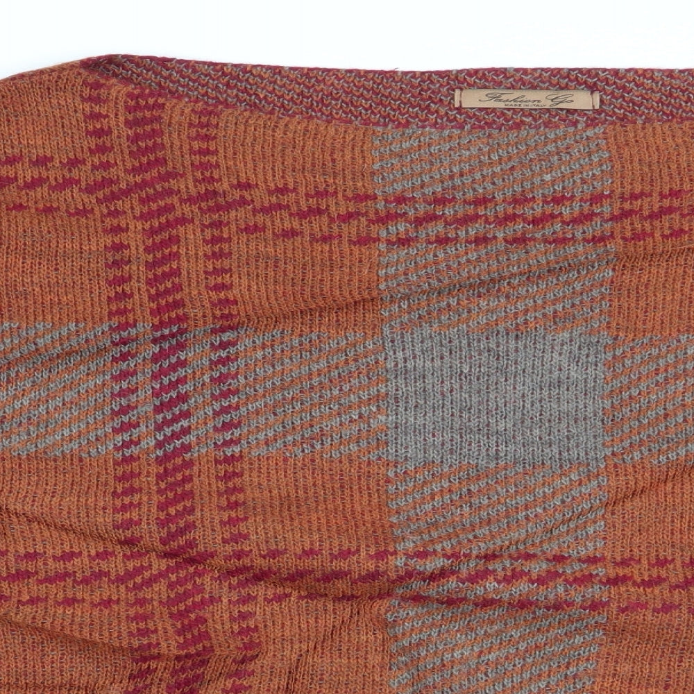 Close-up detail of fashion go women’s multicoloured geometric jumper, size M