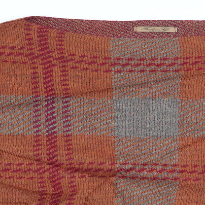 Close-up detail of fashion go women’s multicoloured geometric jumper, size M