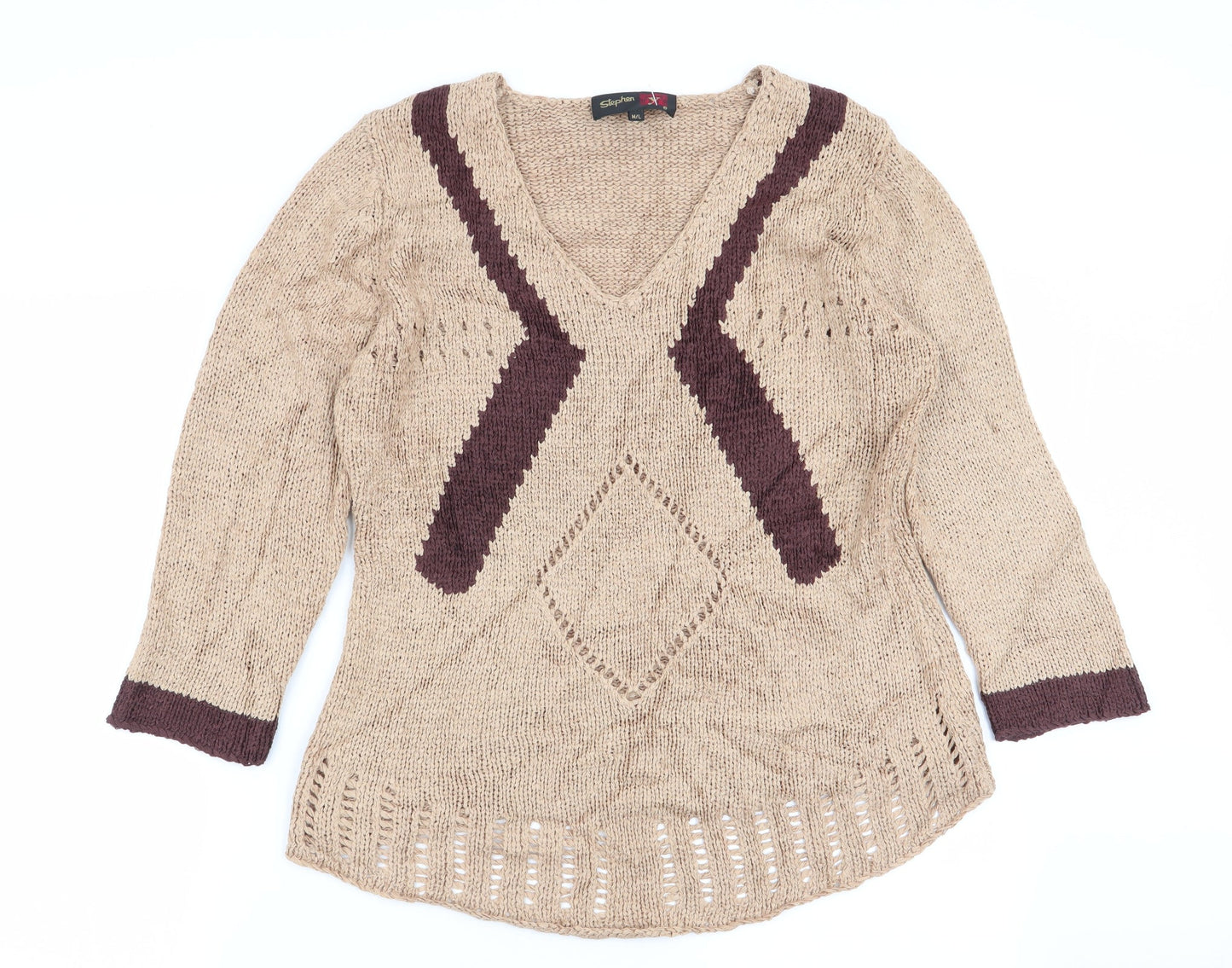 Womens UK Size M stephen Beige Pullover Jumper