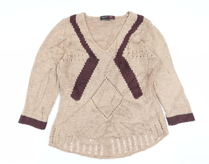 Womens UK Size M stephen Beige Pullover Jumper