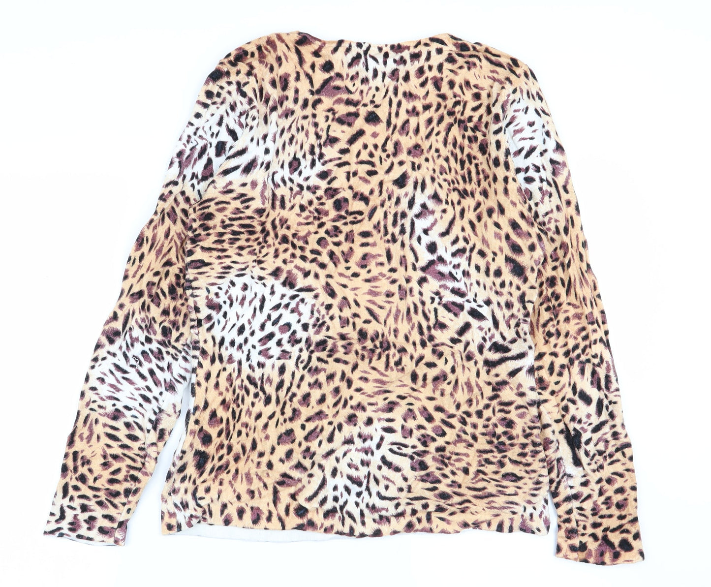 luc 8 fashion Womens Multicoloured Animal Print  Basic T-Shirt Size 12