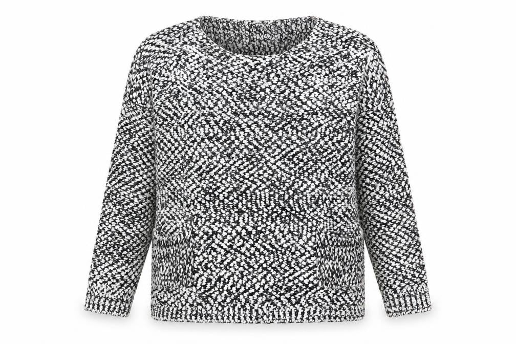 Front view of Angel Biba women’s multicoloured geometric jumper, size M, -, size M/l
