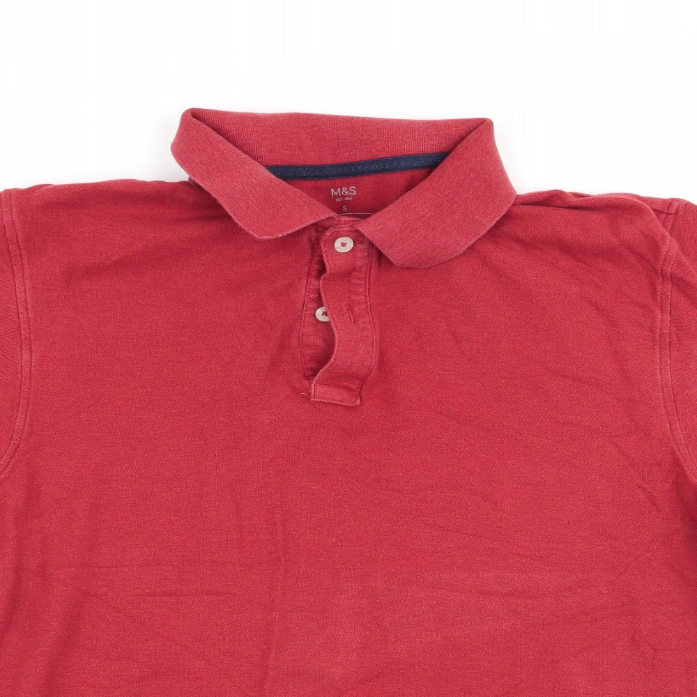 M&S Mens Orange    Polo Size S