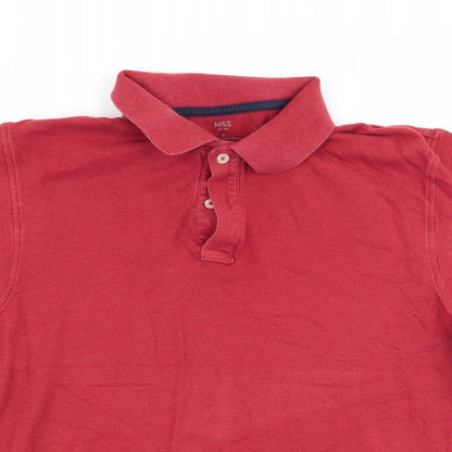M&S Mens Orange    Polo Size S