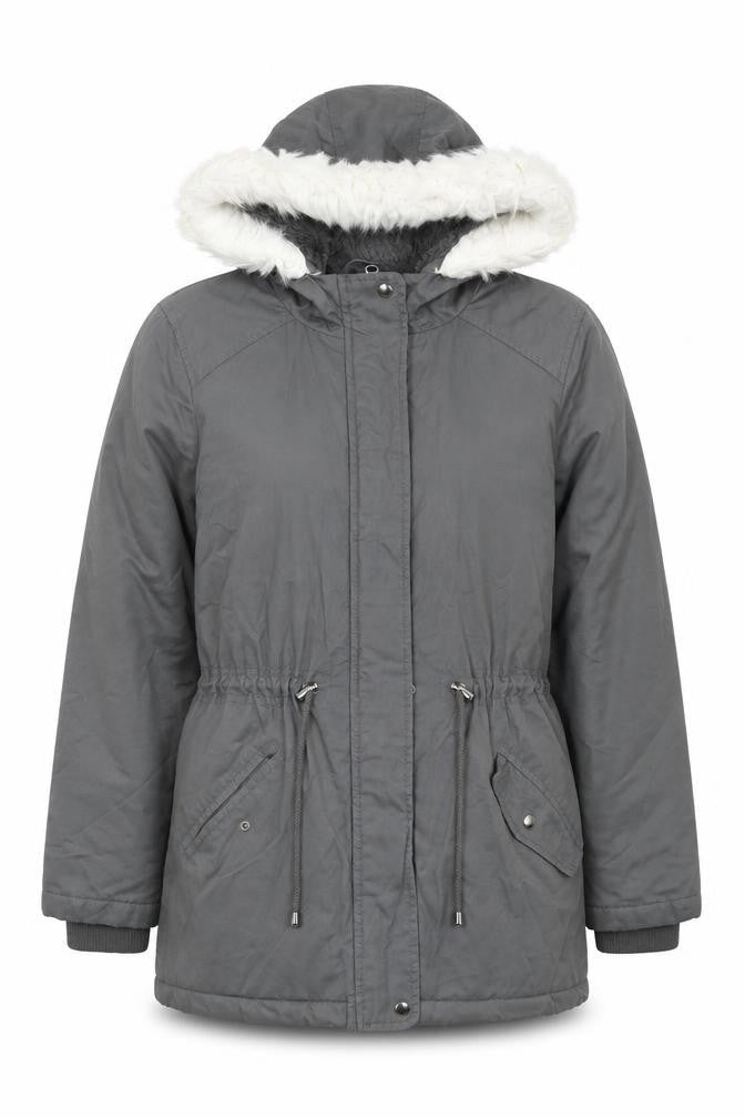 Womens UK Size S Oasis Grey Parka Coat
