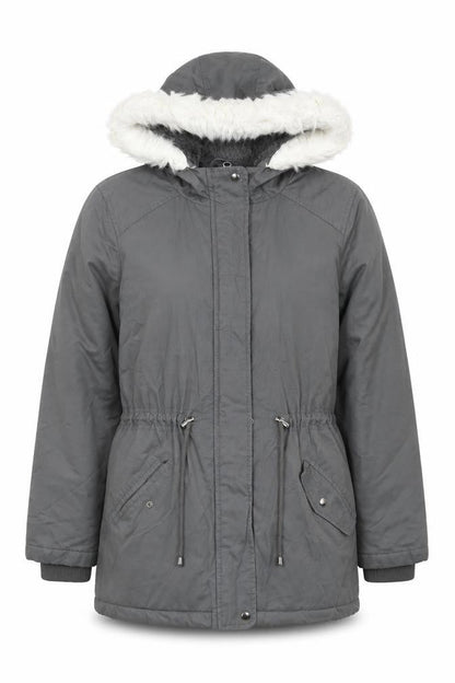 Womens UK Size S Oasis Grey Parka Coat