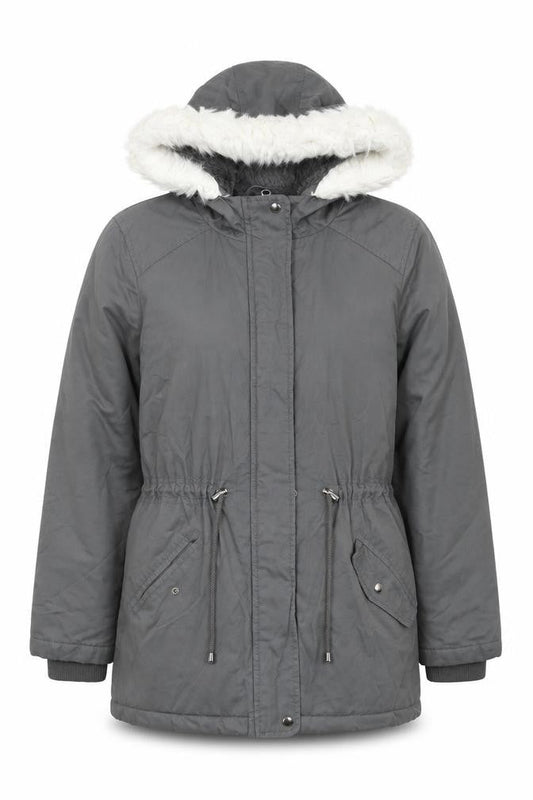 Womens UK Size S Oasis Grey Parka Coat