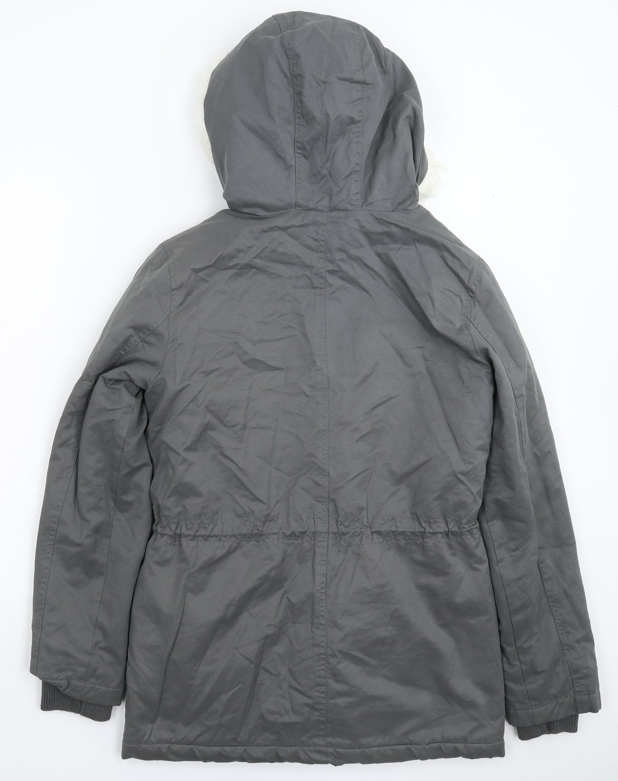 Womens UK Size S Oasis Grey Parka Coat