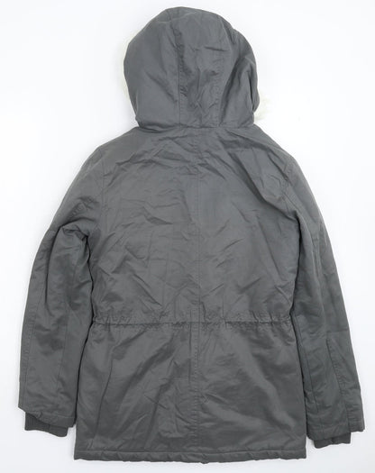 Womens UK Size S Oasis Grey Parka Coat